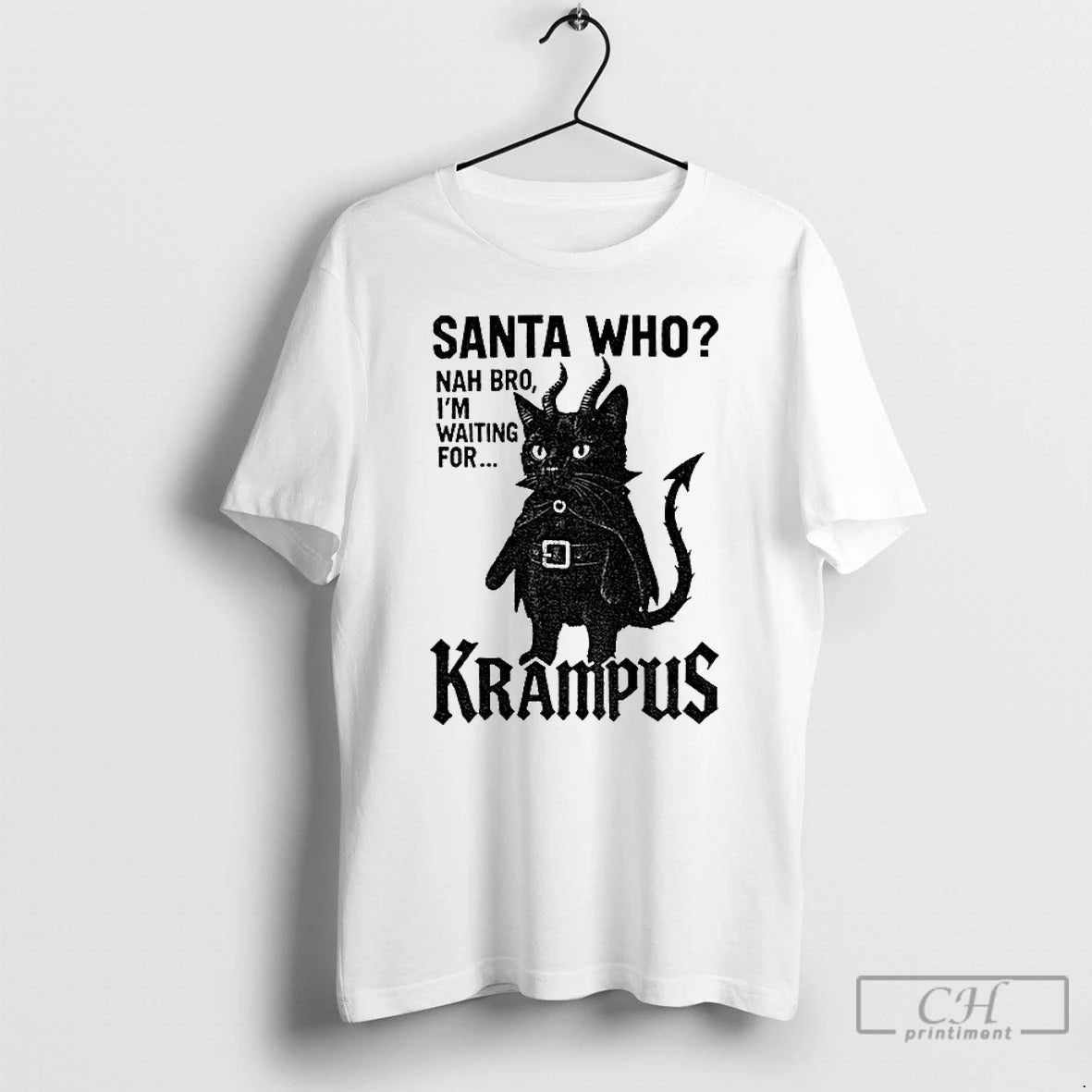 Classic Devil Cat Santa Who Nah Bro Im Waiting For Krampus Shirt Hoodie Sweatshirt | PurePodTees.com