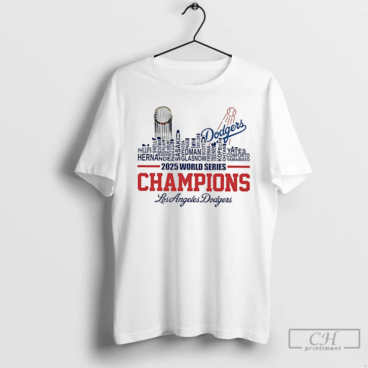 Classic Dodgers 2025 World Series Champions Player Name City Skyline T Shirts Hoodie Sweatshirt | PurePodTees.com