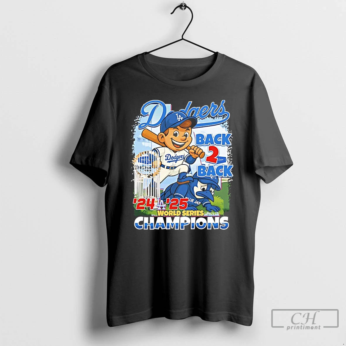 Classic Dodgers Beat Blue Jays Back 2 Back 24 25 World Series Champions Mascot Shirt Hoodie Sweatshirt | PurePodTees.com