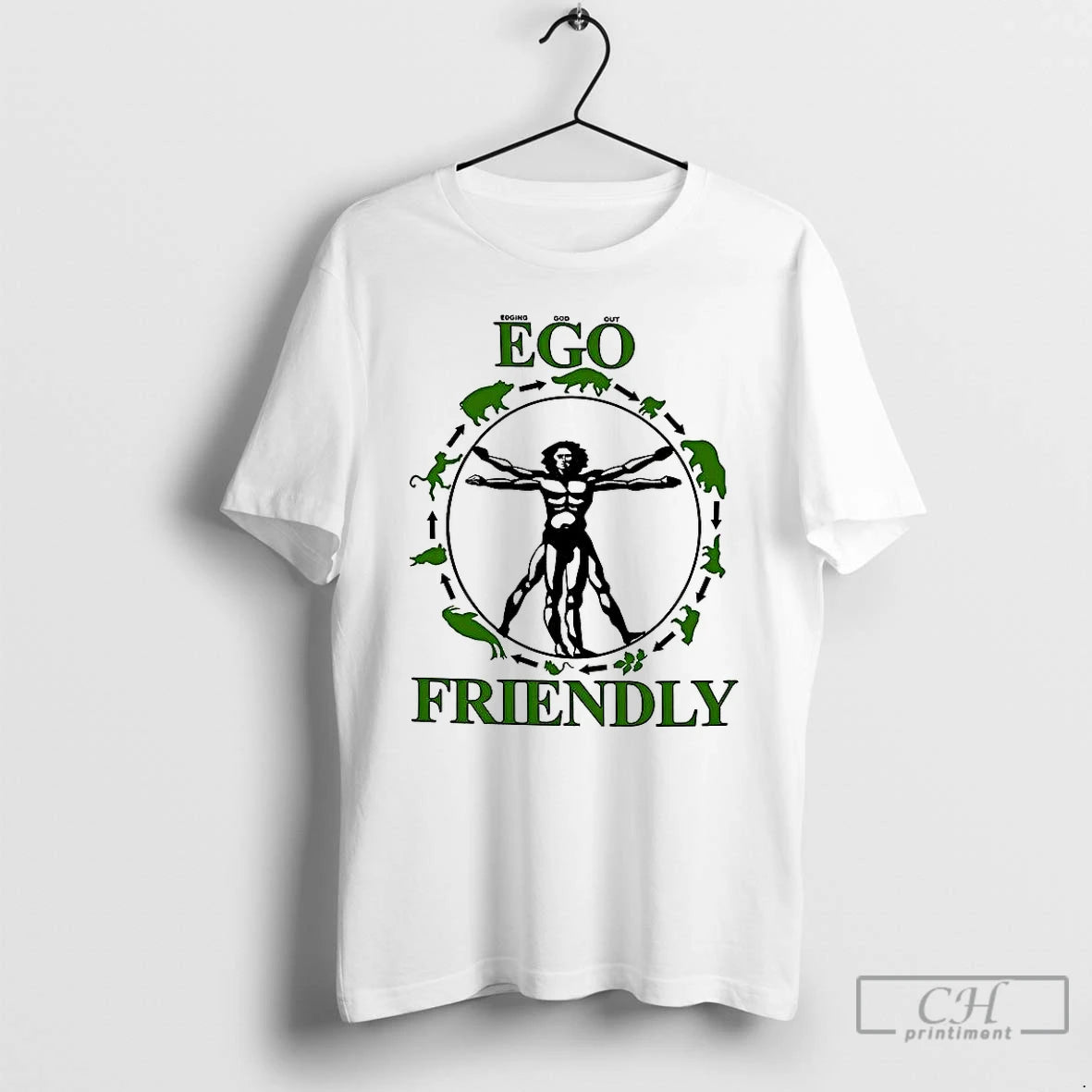Classic Ego Edging God Out Friendly Food Chain T Shirts Hoodie Sweatshirt | PurePodTees.com