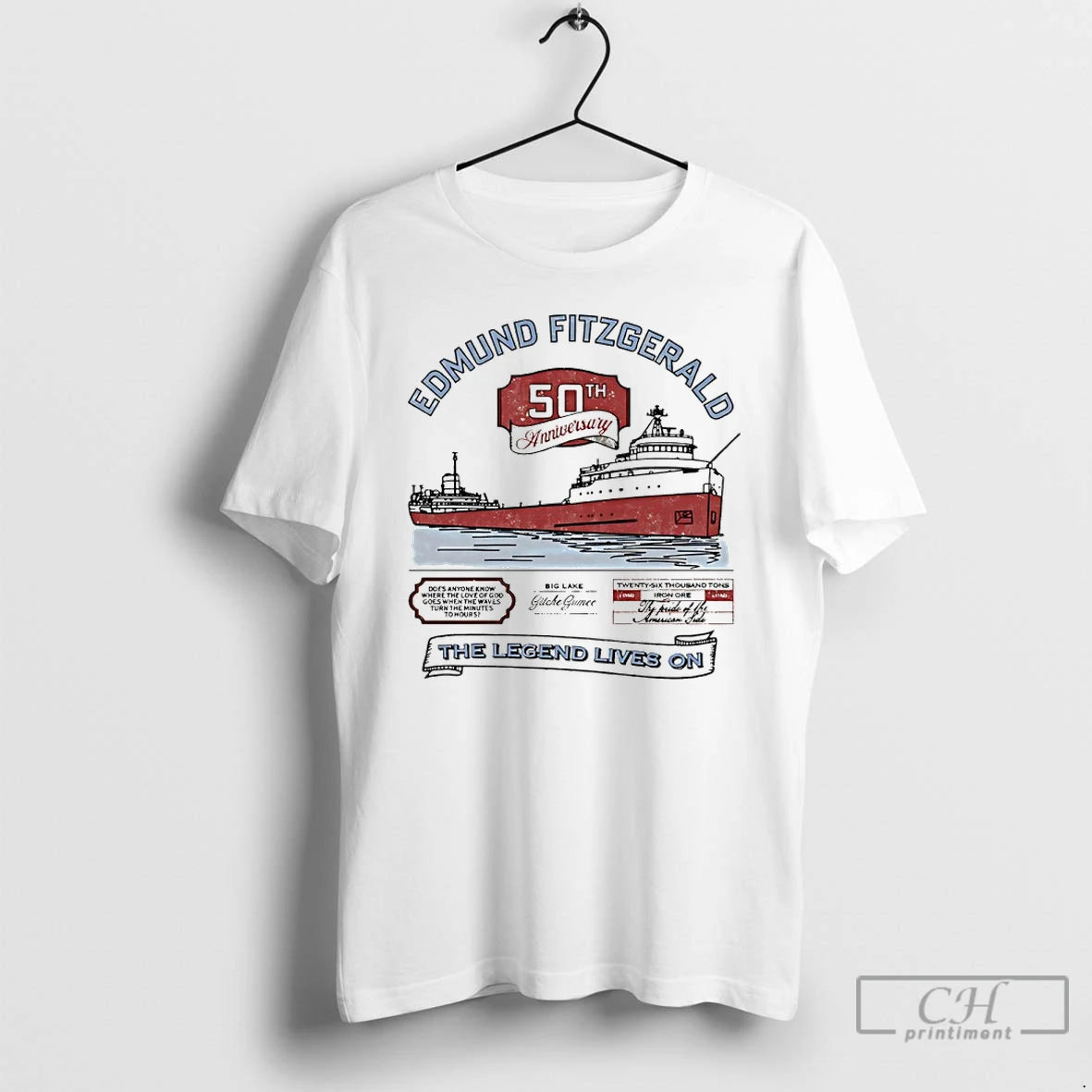 Classic Edmund Fitzgerald 50th Anniversary The Legend Lives On Shirt Hoodie Sweatshirt | PurePodTees.com