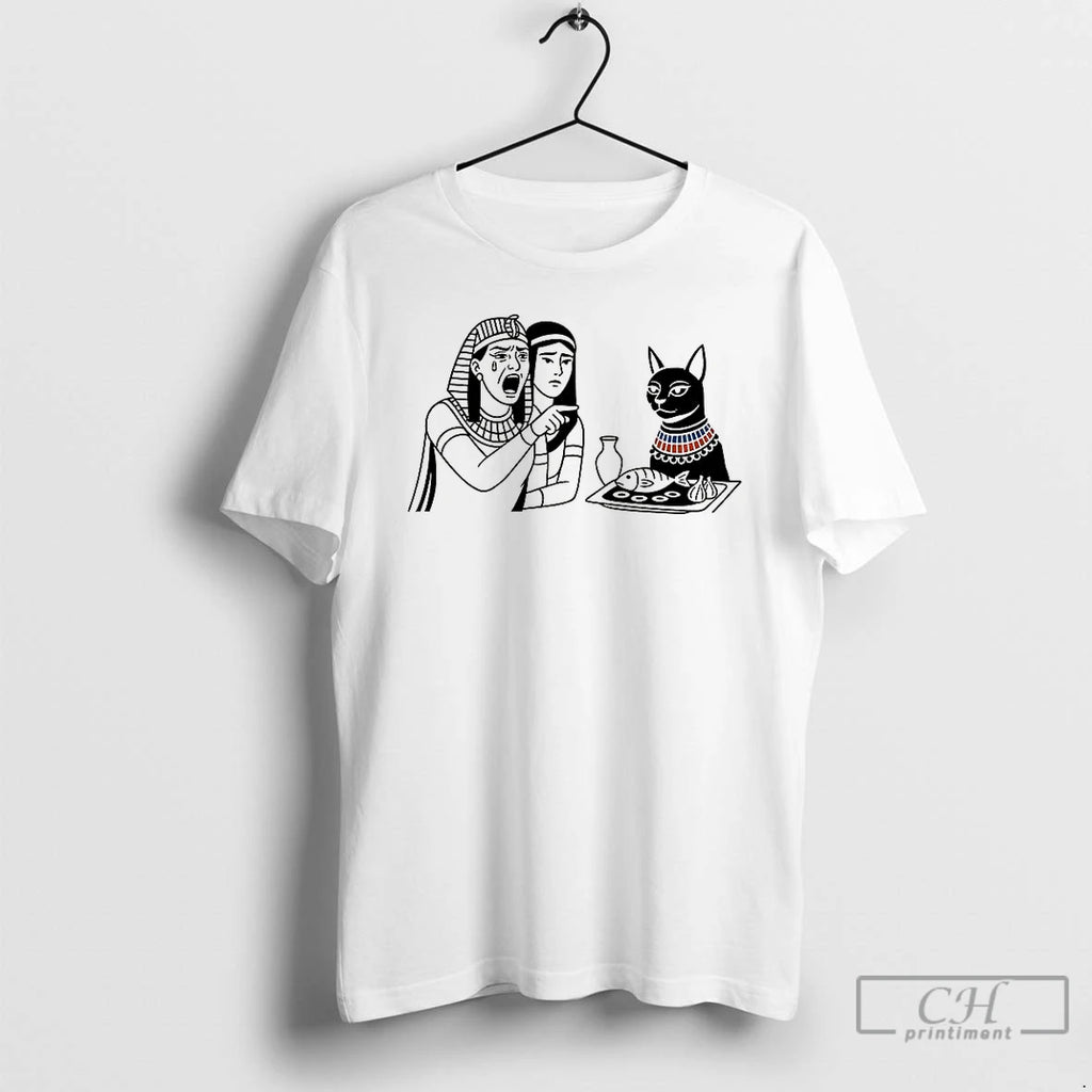 Classic Egyptian Woman Yelling At A Cat Goddess Bastet Meme T Shirts Hoodie Sweatshirt | PurePodTees.com