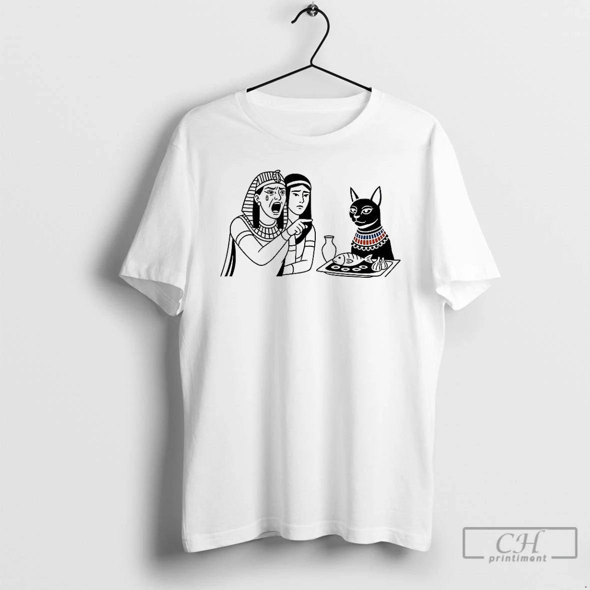 Classic Egyptian Woman Yelling At A Cat Goddess Bastet Meme T Shirts Hoodie Sweatshirt | PurePodTees.com