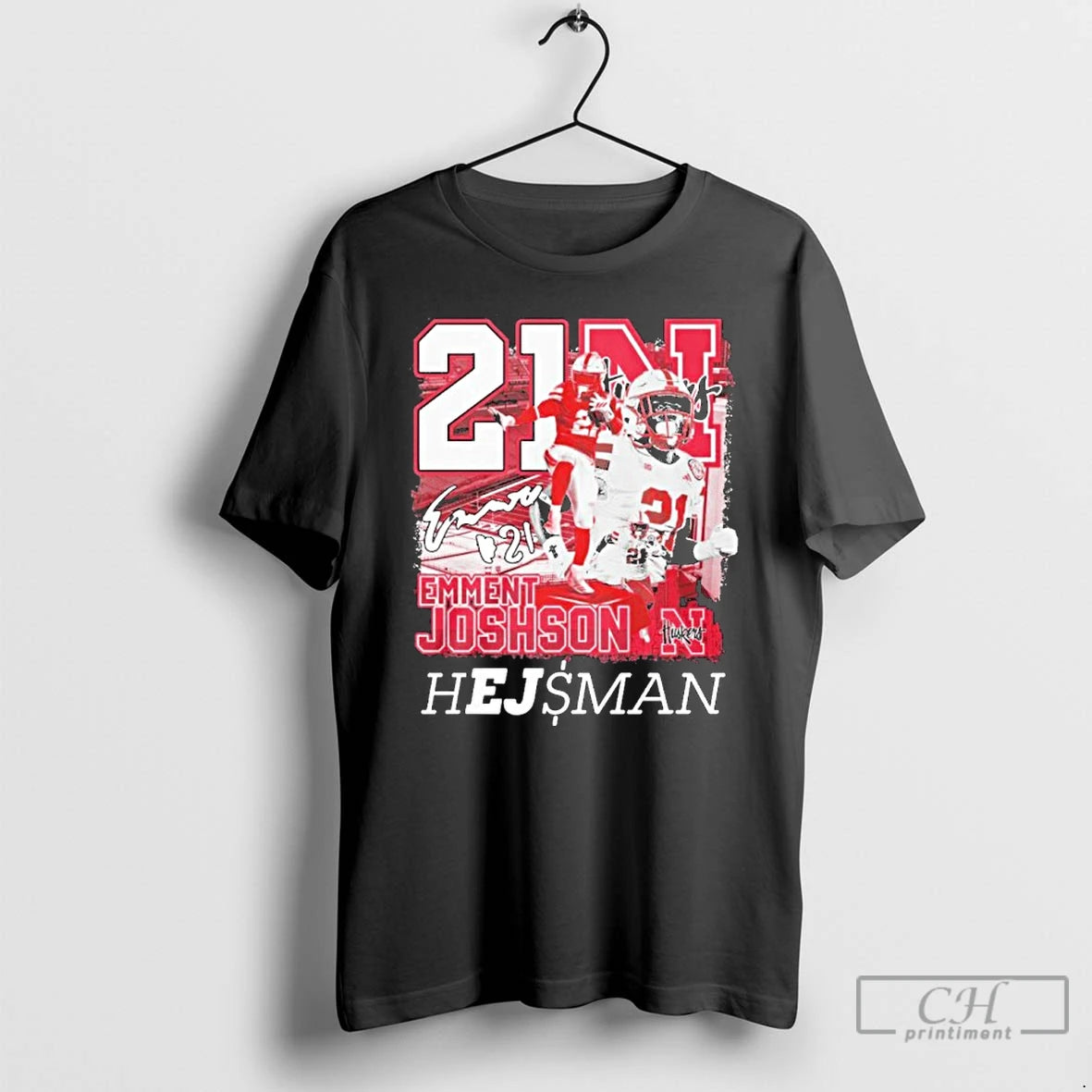 Classic Emmett Johnson Nebraksa Heisman Signatrue Shirt Hoodie Sweatshirt | PurePodTees.com