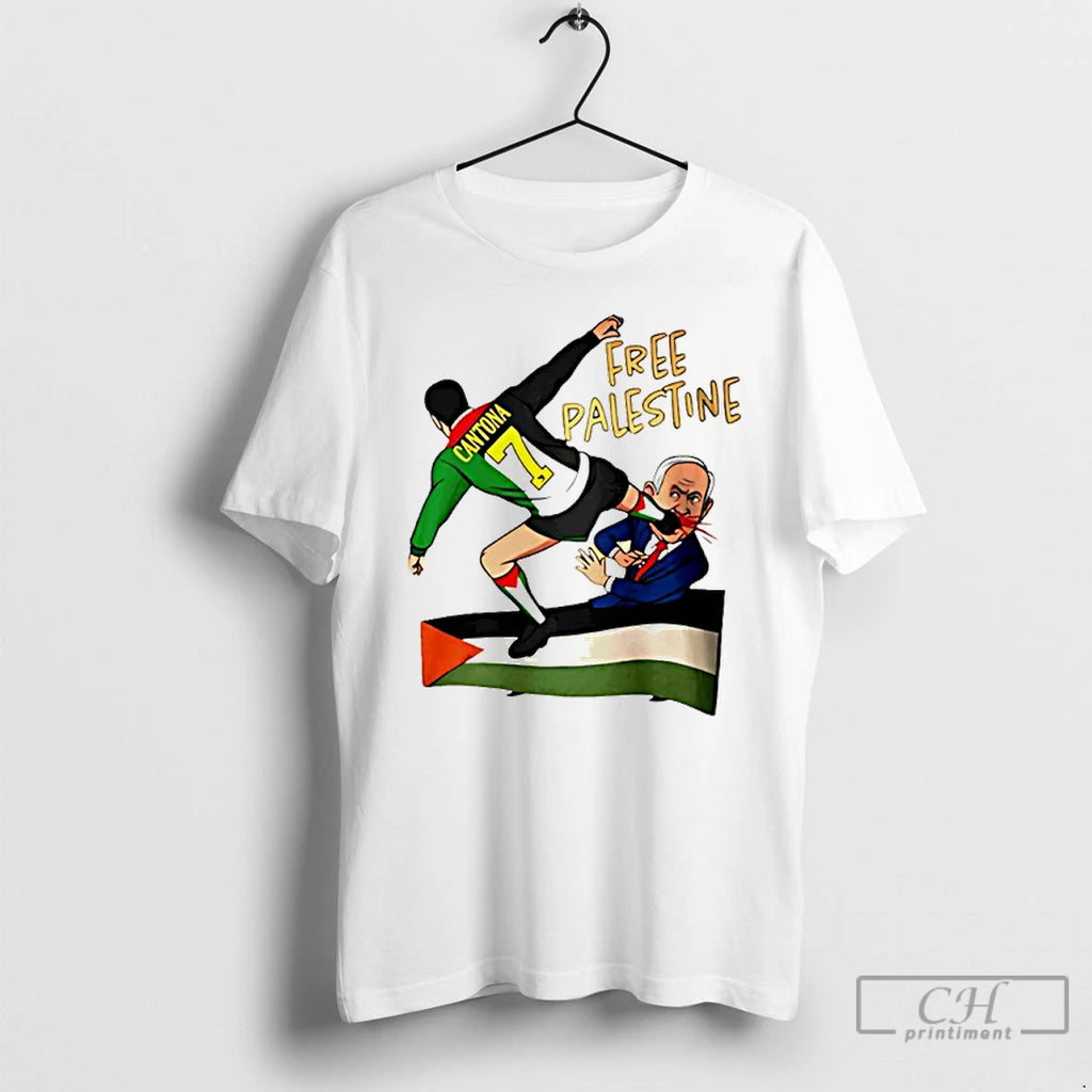 Classic Eric Cantona Give Netanyahu Free Palestine Shirt Hoodie Sweatshirt | PurePodTees.com