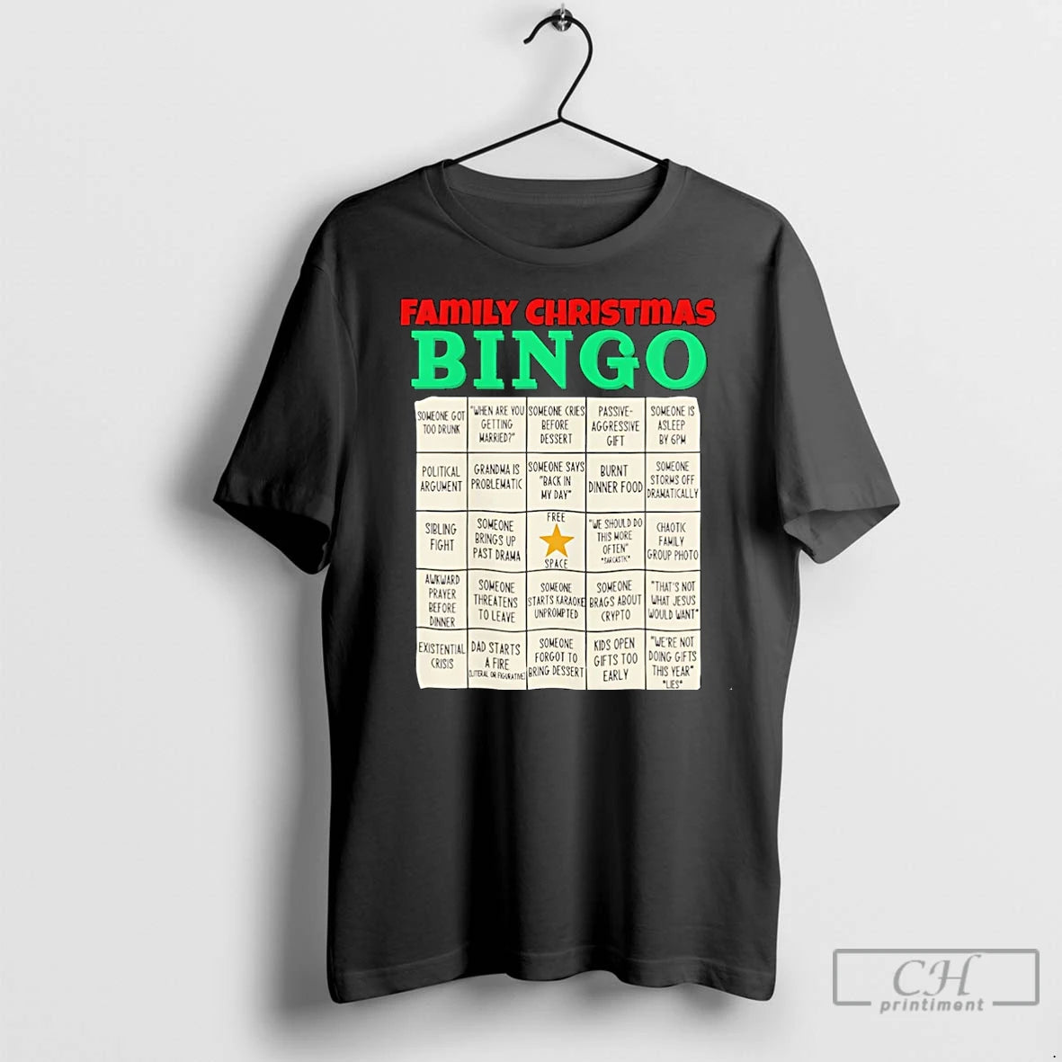 Classic Family Christmas Bingo Free Space Christmas Ornaments Shirt Hoodie Sweatshirt | PurePodTees.com