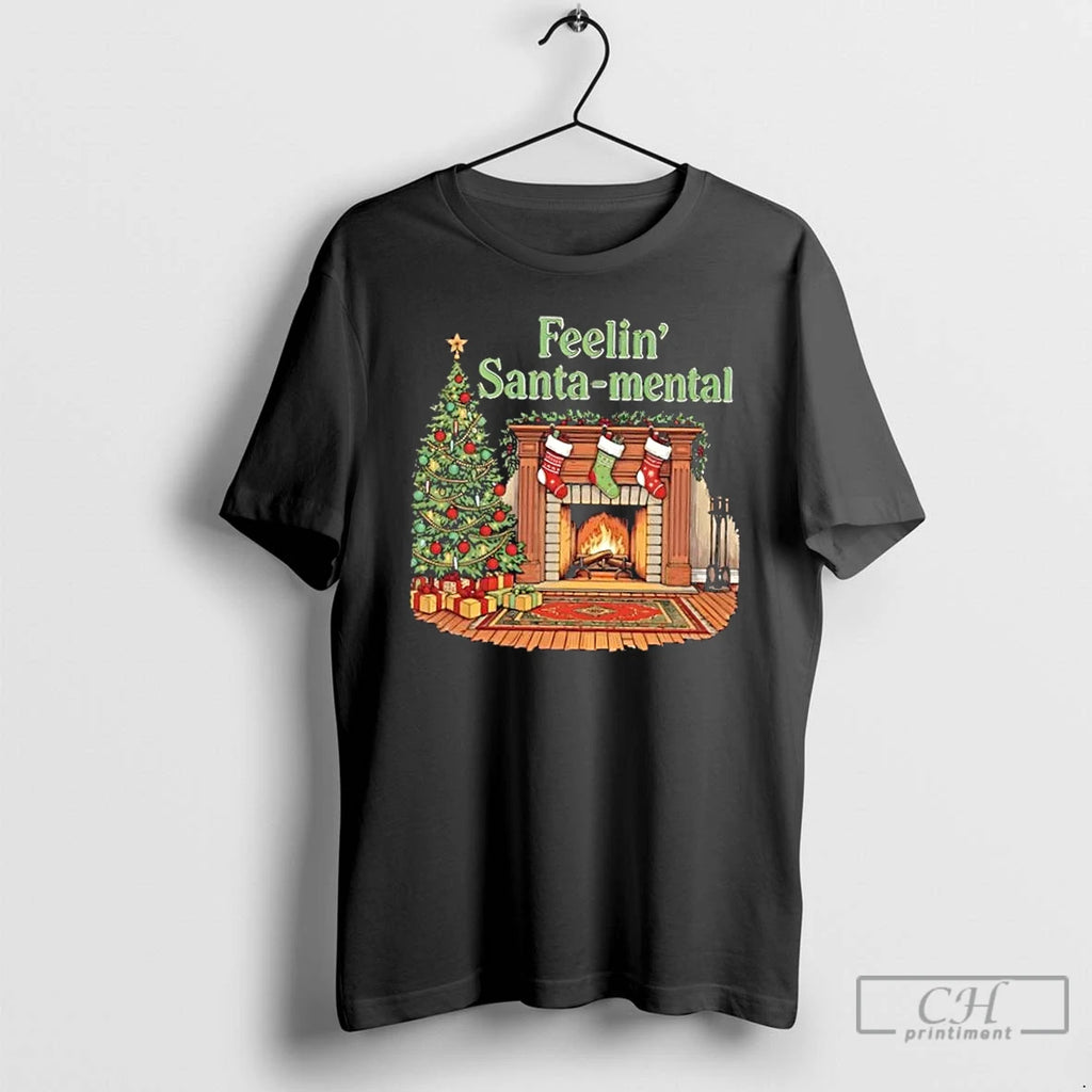Classic Feeling Santa Mental Christmas T Shirts Hoodie Sweatshirt | PurePodTees.com