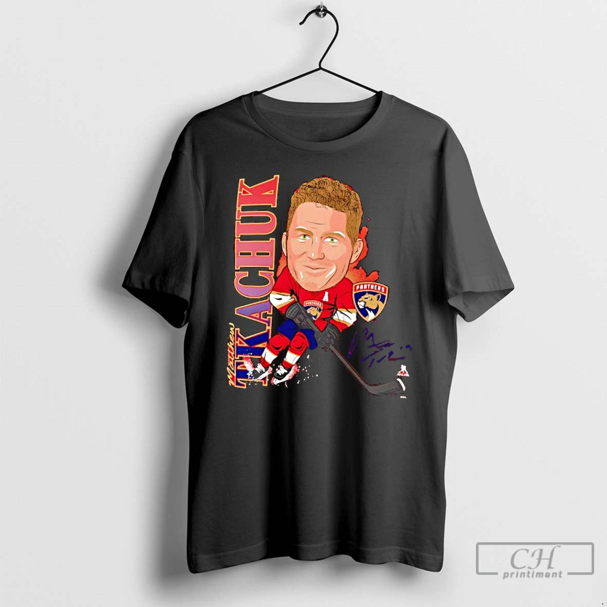 Classic Florida Panthers Matthew Tkachuk Fanatics Caricature Player Signature Shirt Hoodie Sweatshirt | PurePodTees.com