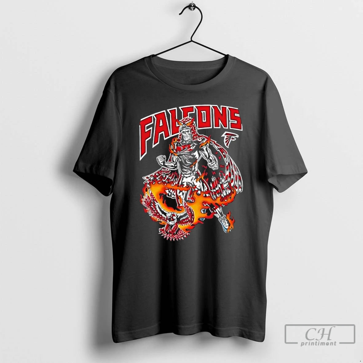 Classic Flying Atlanta Falcons Football Fire Graphic T Shirts Hoodie Sweatshirt | PurePodTees.com