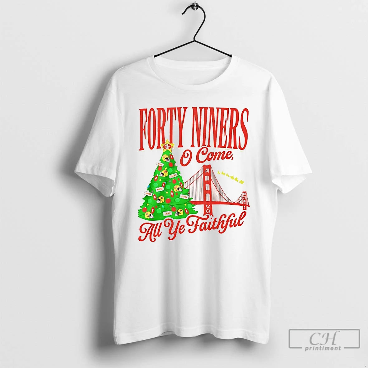 Classic Forty Niners O Come All Ye Faithful Sf 49ers Christmas T Shirts Hoodie Sweatshirt | PurePodTees.com