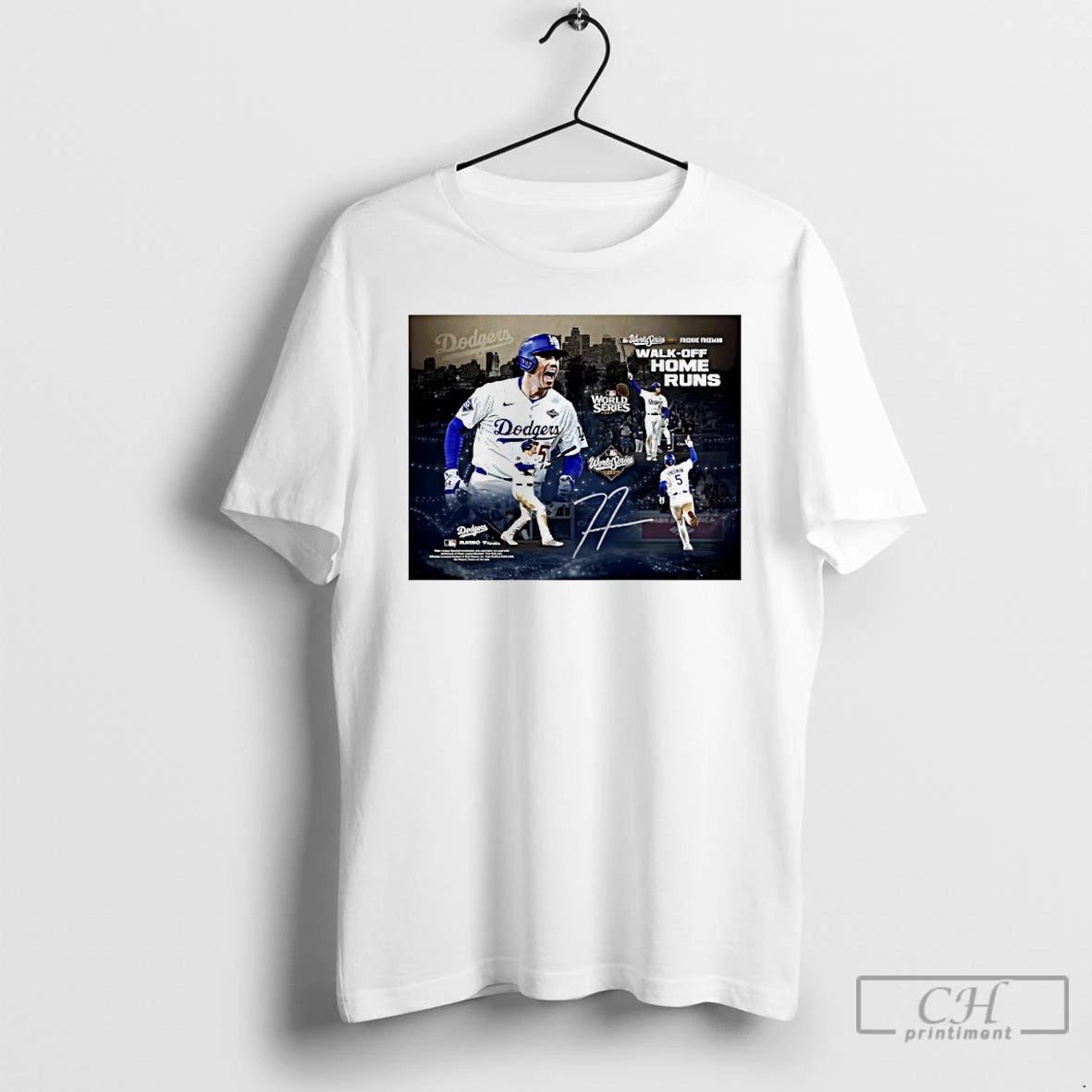 Classic Freddie Freeman Los Angeles Dodgers Autographed 2025 Postseason Moment T Shirts Hoodie Sweatshirt | PurePodTees.com