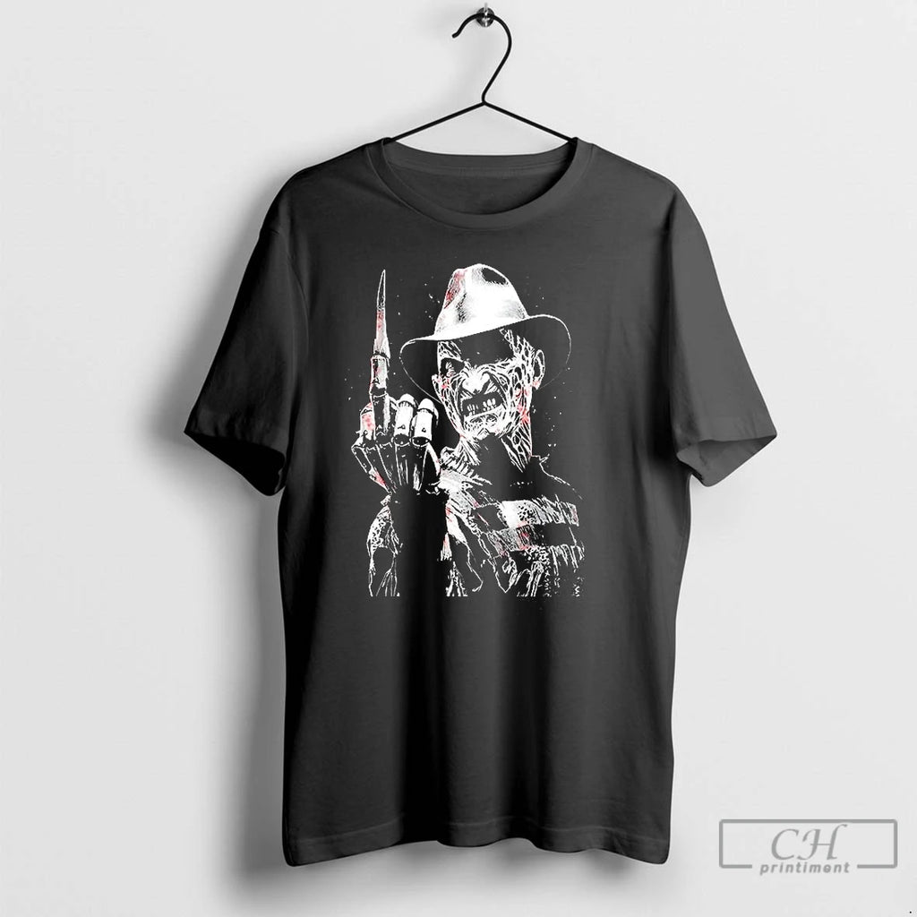 Classic Freddy Krueger Middle Finger A Nightmare On Elm Street Character Horror Halloween Shirt Hoodie Sweatshirt