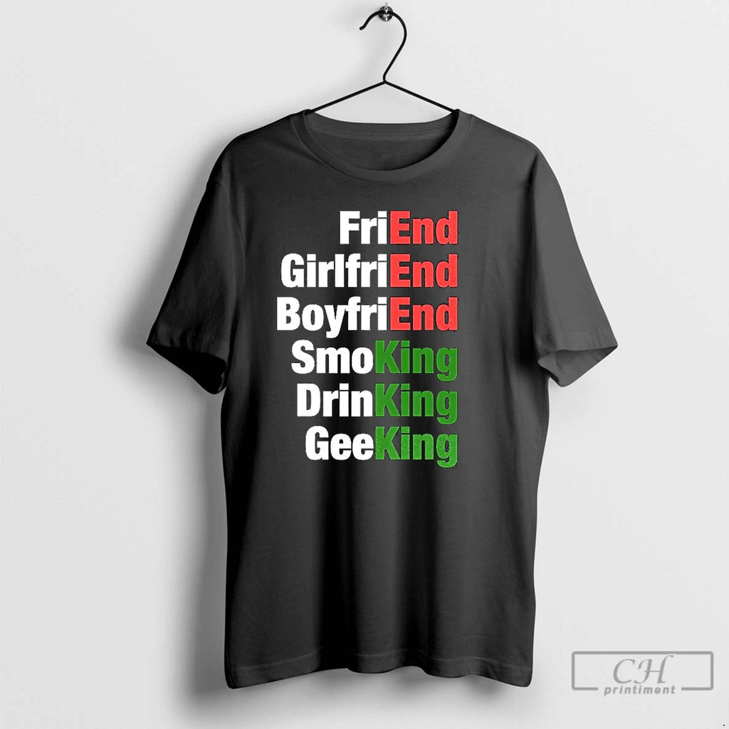 Classic Friend Girlfriend Boyfriend Smoking Drinking Geeking Ending Shirt Hoodie Sweatshirt | PurePodTees.com