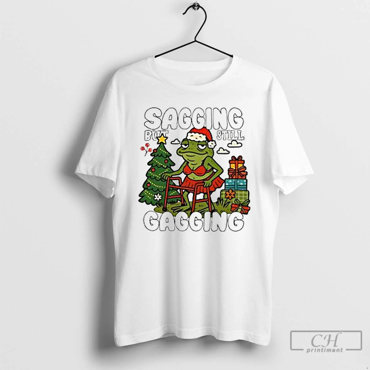 Classic Frog Sagging But Still Gagging Christmas T Shirts Hoodie Sweatshirt | PurePodTees.com