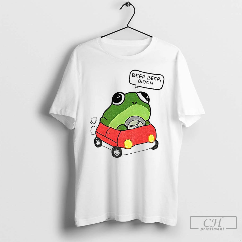Classic Frog Driving Beep Beep Bitch Meme T Shirts Hoodie Sweatshirt | PurePodTees.com
