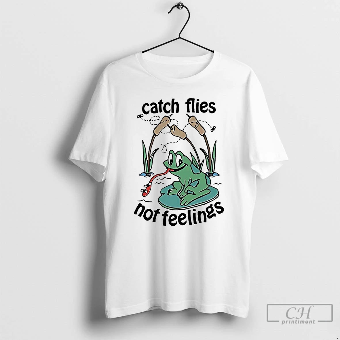 Classic Frog On The Bone Catch Flies Not Feelings T Shirts Hoodie Sweatshirt | PurePodTees.com