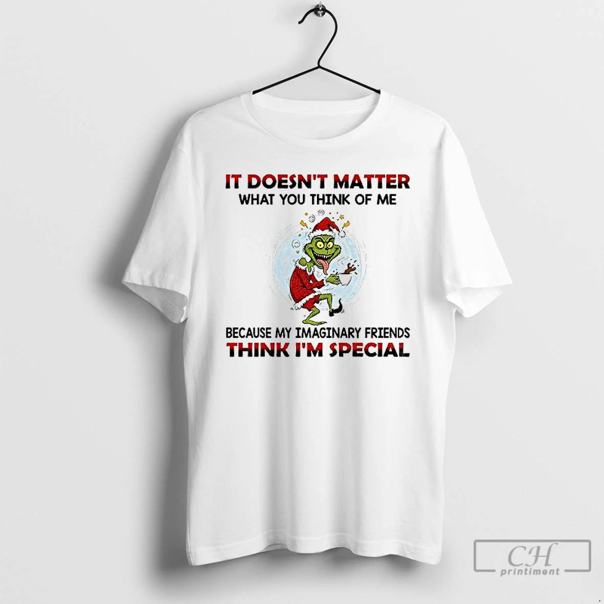 Classic Funny Grinch Santa It Doesnt Matter What You Think Of Me Think Im Special Shirt Hoodie Sweatshirt | PurePodTees.com