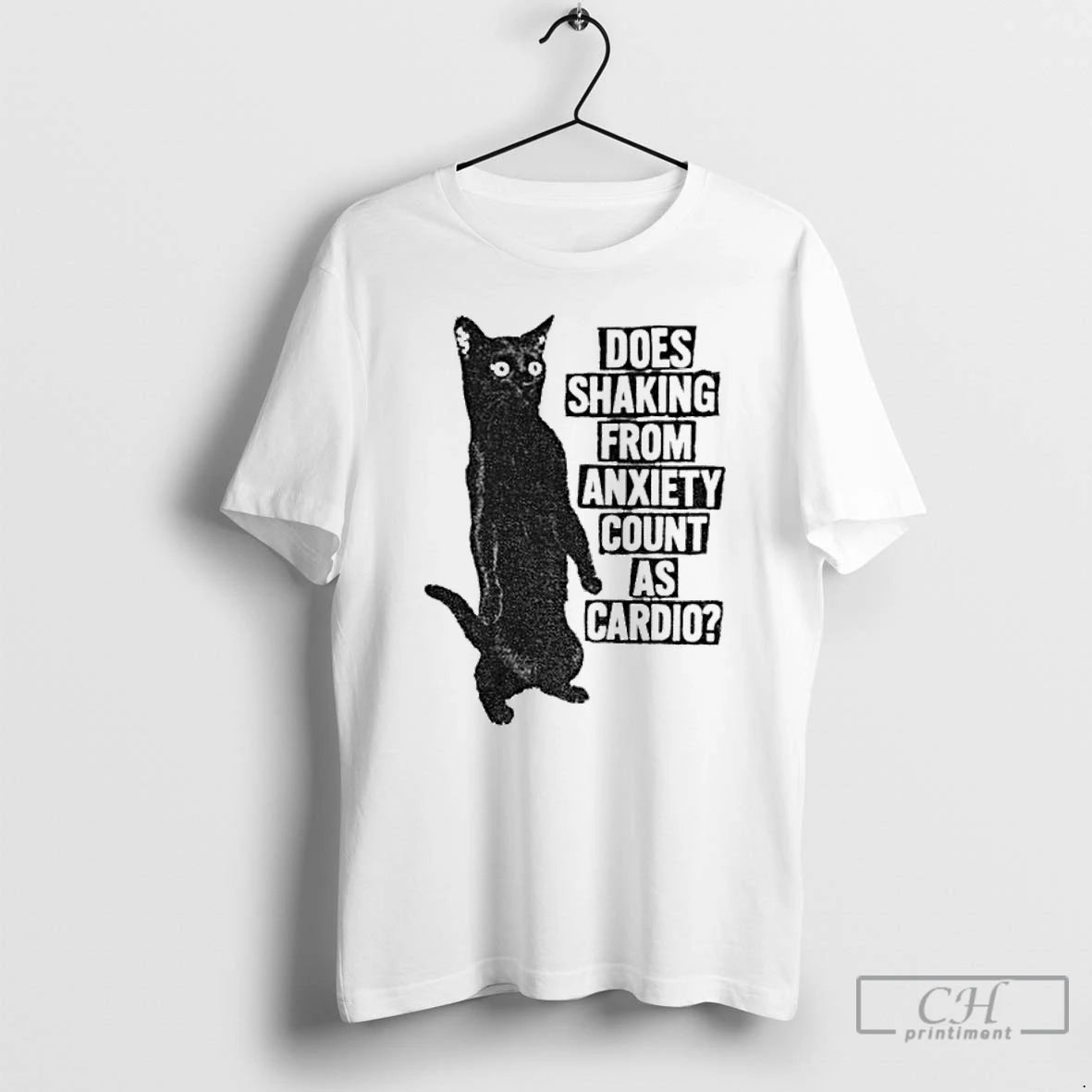 Classic Funny Cat Does Shaking From Anxiety Count As Cardio Shirt Hoodie Sweatshirt | PurePodTees.com