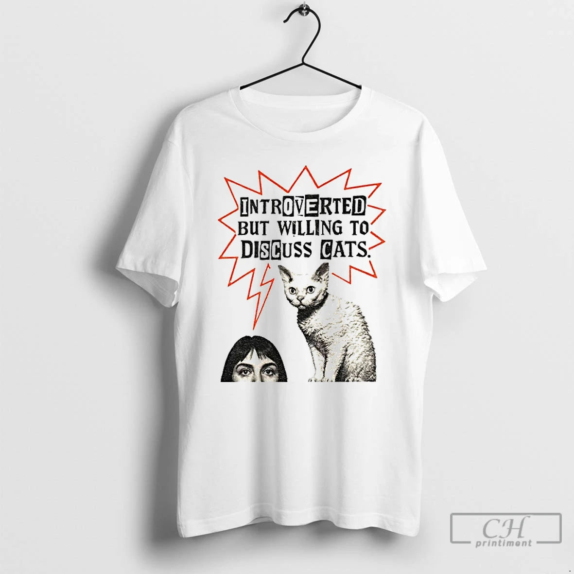 Classic Funny Cat Introverted But Willing To Discuss Cats Vintage Shirt Hoodie Sweatshirt | PurePodTees.com