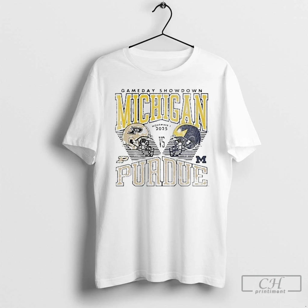 Classic Gameday Showdown Michigan Vs Purdue 2025 Helmet T Shirts Hoodie Sweatshirt | PurePodTees.com