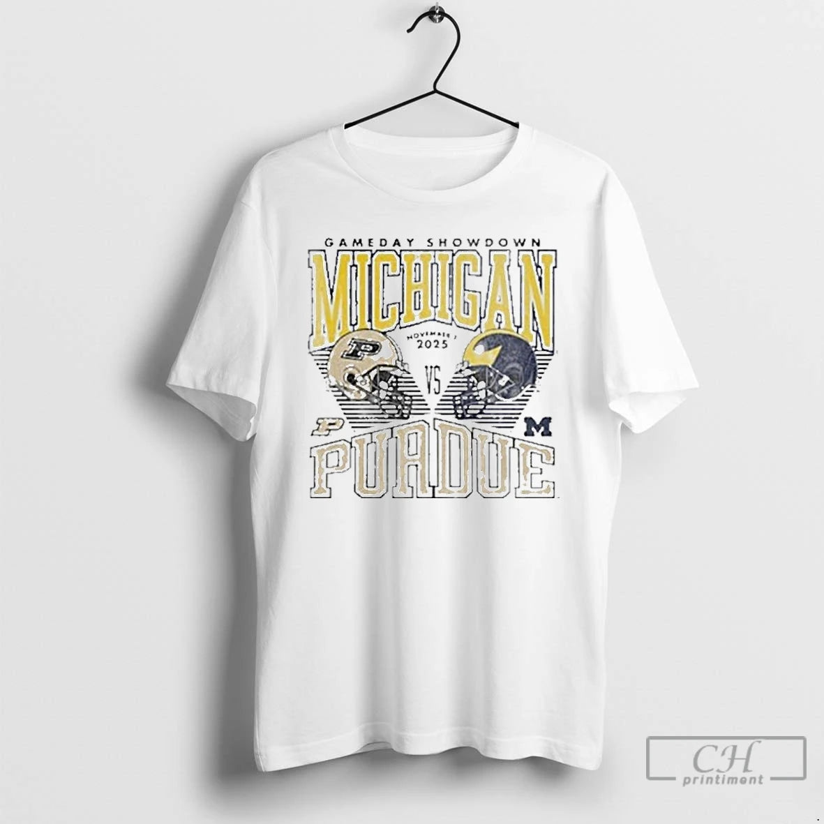 Classic Gameday Showdown Michigan Vs Purdue 2025 Helmet T Shirts Hoodie Sweatshirt | PurePodTees.com