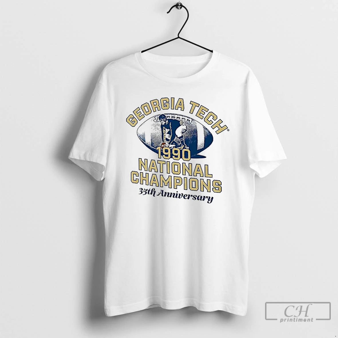 Classic Georgia Tech Yellow Football 1990 National Champs 35th Anniversary 2025 Retro T Shirts Hoodie Sweatshirt