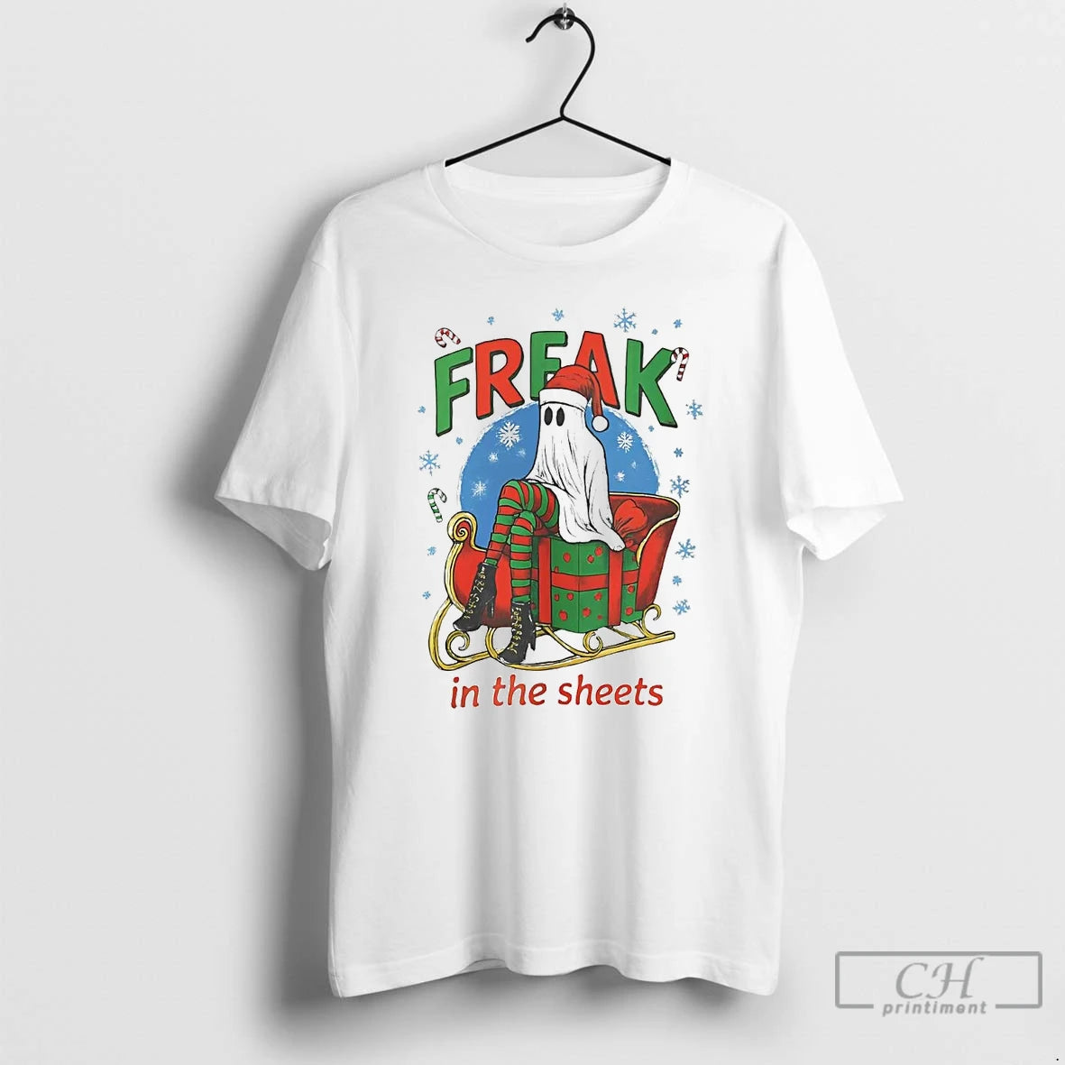 Classic Ghost Riding Sleigh Freak In The Sheets Christmas T Shirts Hoodie Sweatshirt | PurePodTees.com