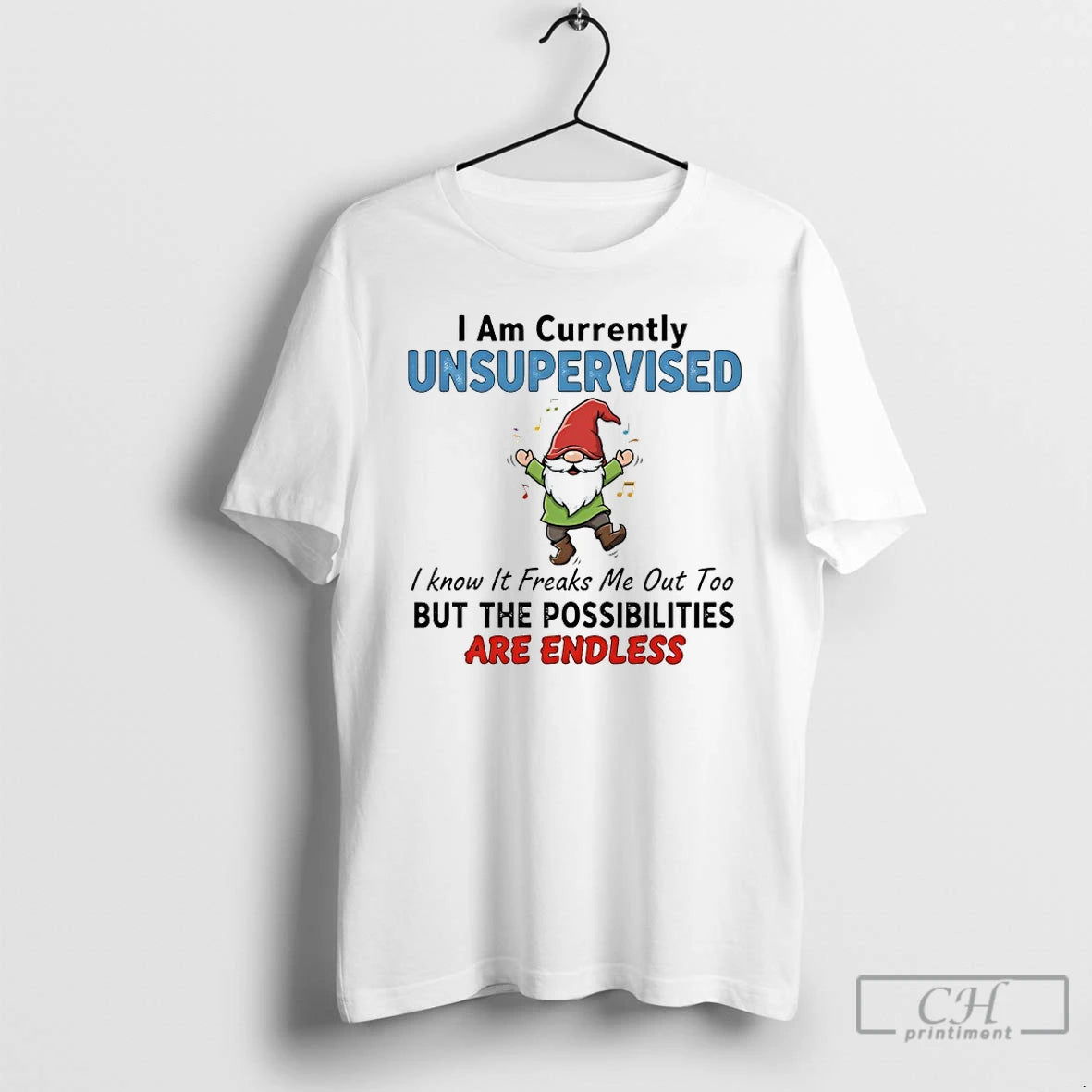 Classic Gnome Christmas I Am Currently Unsupervised I Know It Freaks Me Out Too But Shirt Hoodie Sweatshirt | PurePodTees.com