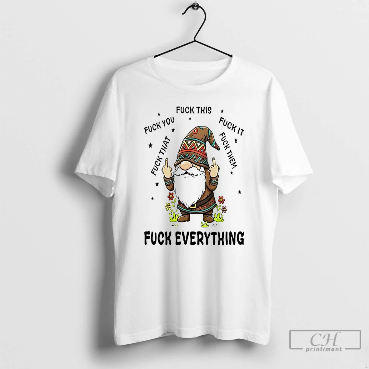 Classic Gnome Middle Finger Fuck You Fuck This Fuck It Fuck That Fuck Them Shirt Hoodie Sweatshirt | PurePodTees.com