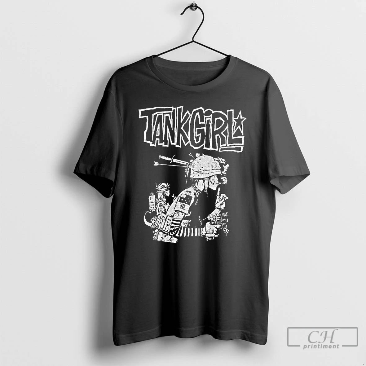 Classic Gorillaz Tank Girl Music Black And White Graphic T Shirts Hoodie Sweatshirt | PurePodTees.com