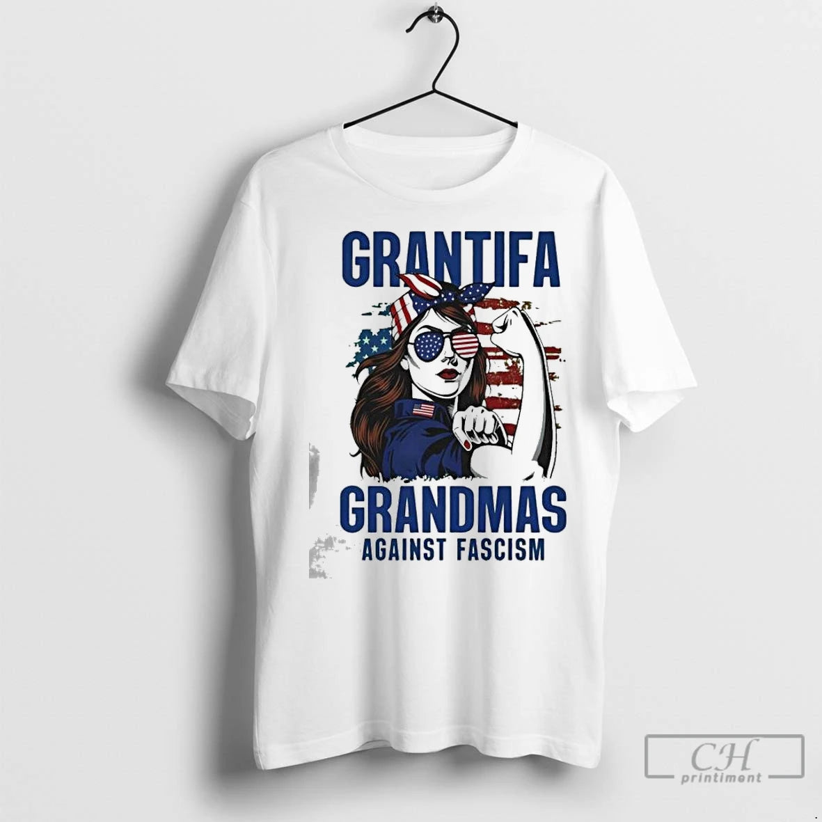 Classic Grantifa Grandmas Against Fascism Flag American Woman Shirt Hoodie Sweatshirt | PurePodTees.com