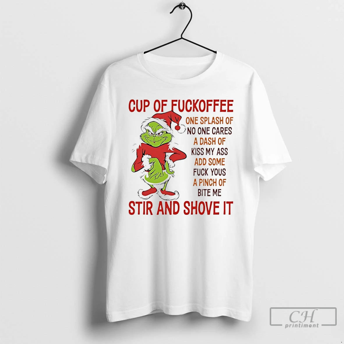 Classic Grinch Christmas Cup Of Fuckoffee One Splash Of No One Cares A Dash Of Shirt Hoodie Sweatshirt | PurePodTees.com