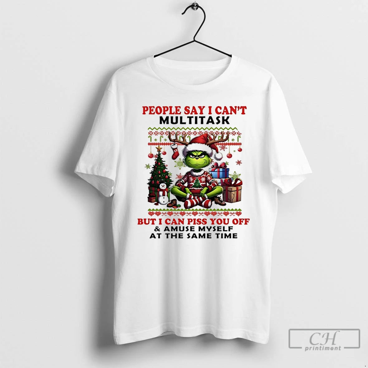 Classic Grinch Christmas People Say I Cant Multitask But I Can Piss You Off And Shirt Hoodie Sweatshirt | PurePodTees.com