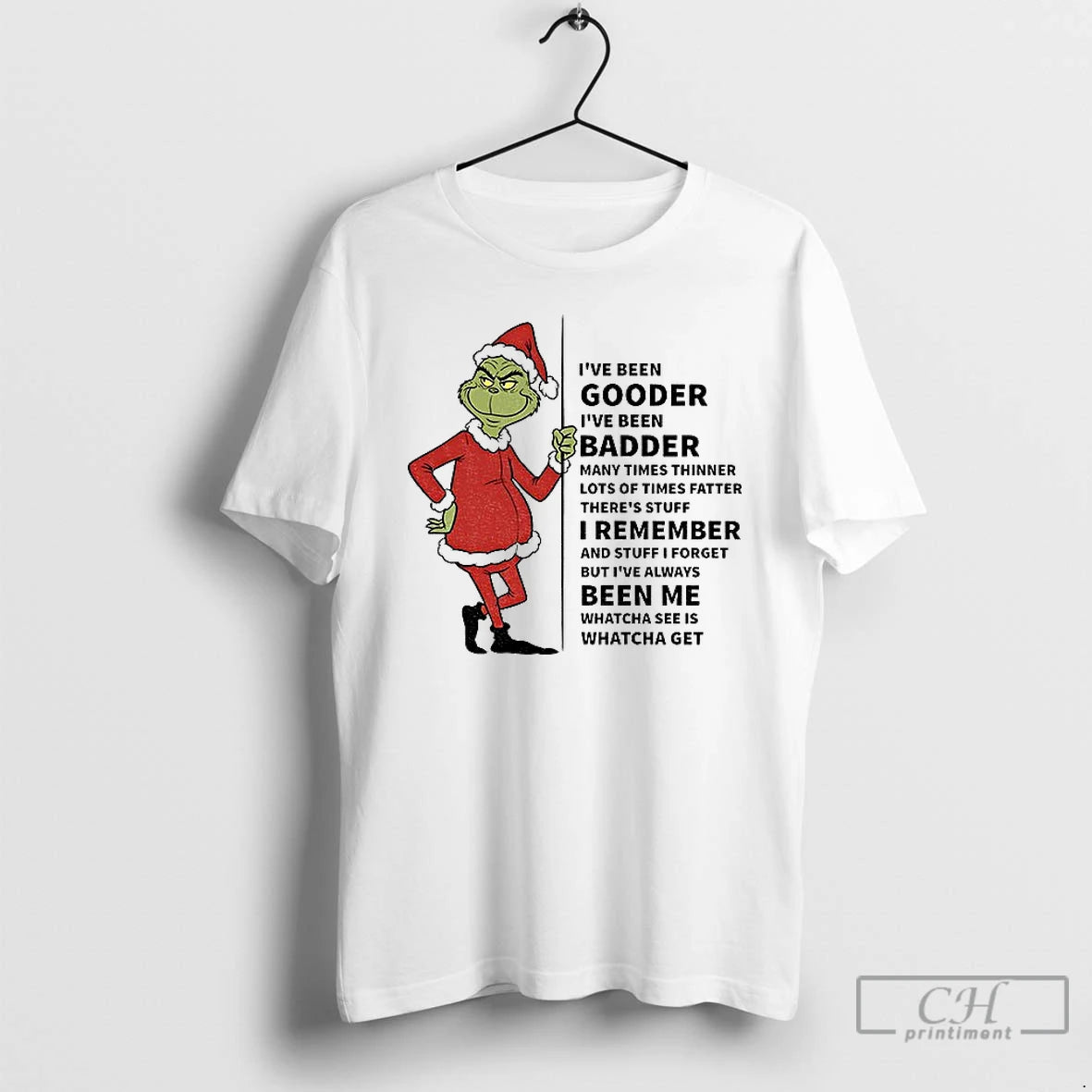 Classic Grinch Santa Claus Ive Been Gooder Ive Been Badder Many Times Thinner Lots Of Shirt Hoodie Sweatshirt