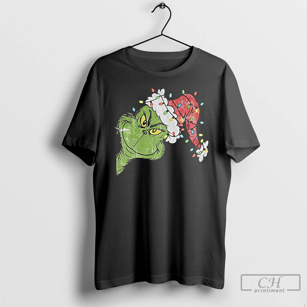Classic Grinch Santa Hat Merry Christmas 2025 T Shirts Hoodie Sweatshirt | PurePodTees.com
