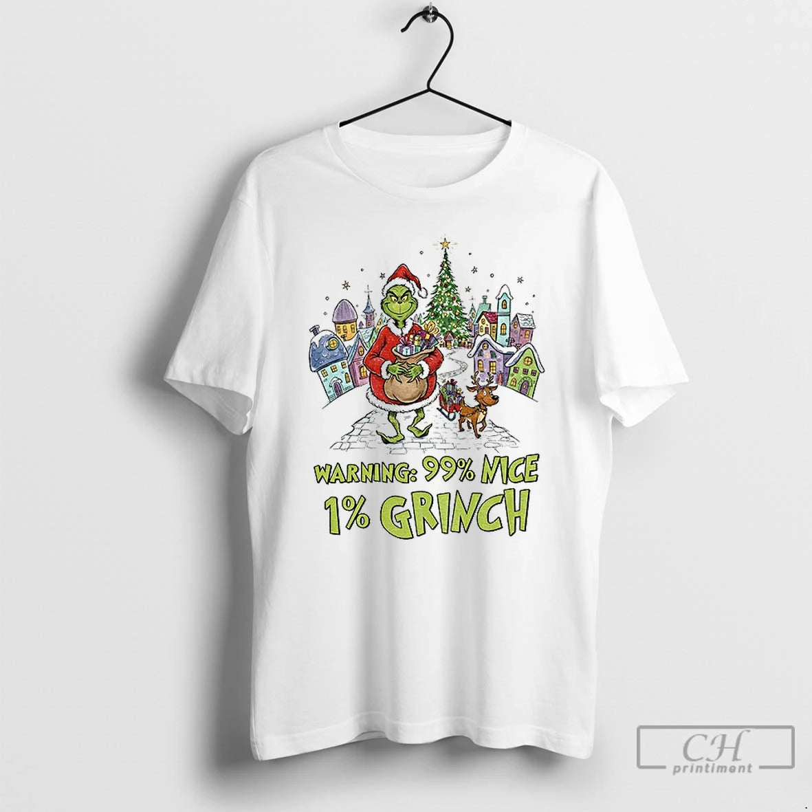 Classic Grinch And Max Warning 99 Nice 1 Grinch Merry Christmas T Shirts Hoodie Sweatshirt | PurePodTees.com