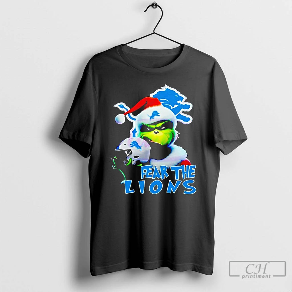 Classic Grinch Fear The Lions Detroit Lions T Shirts