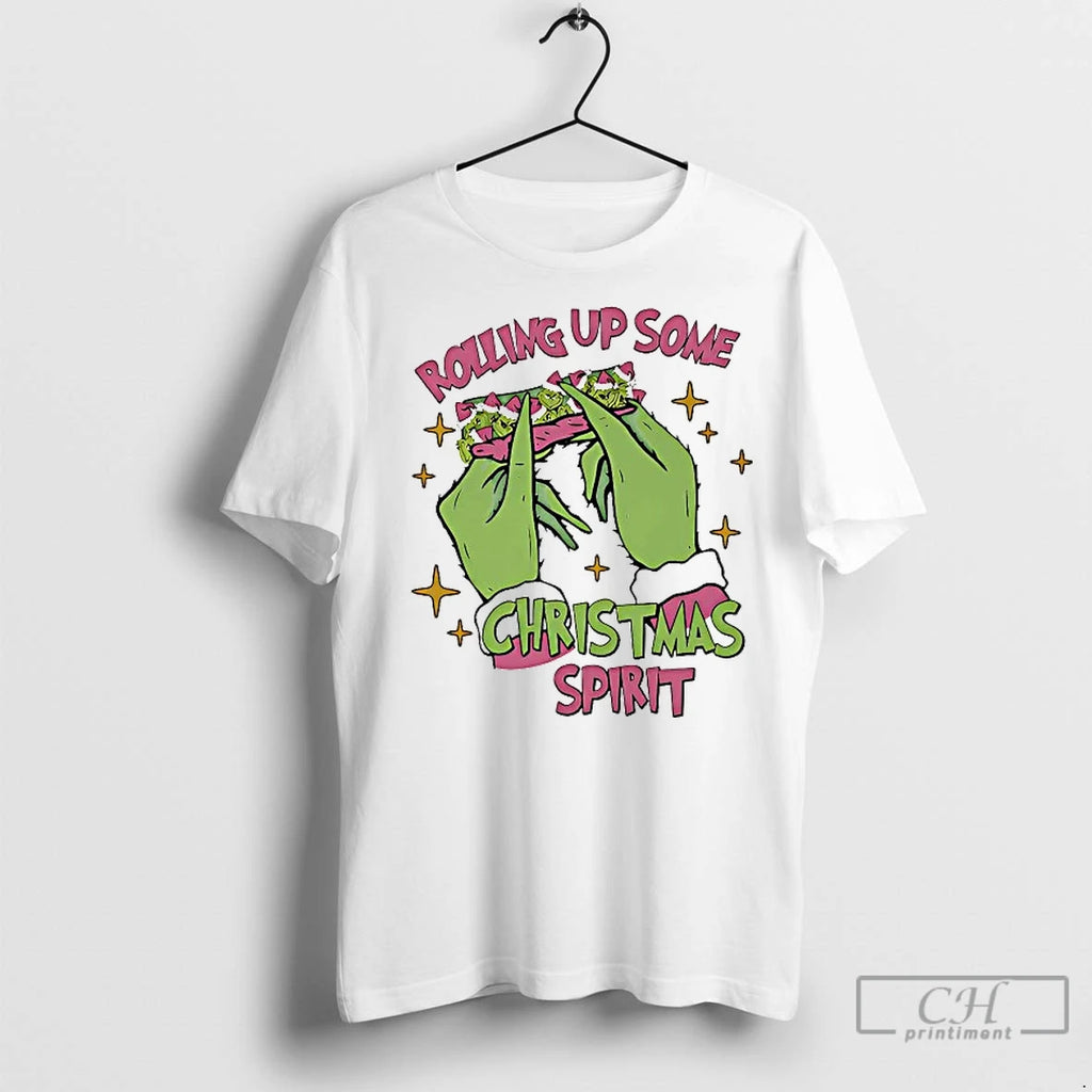 Classic Grinch Rolling Up Some Christmas Spirit Shirt Hoodie Sweatshirt | PurePodTees.com