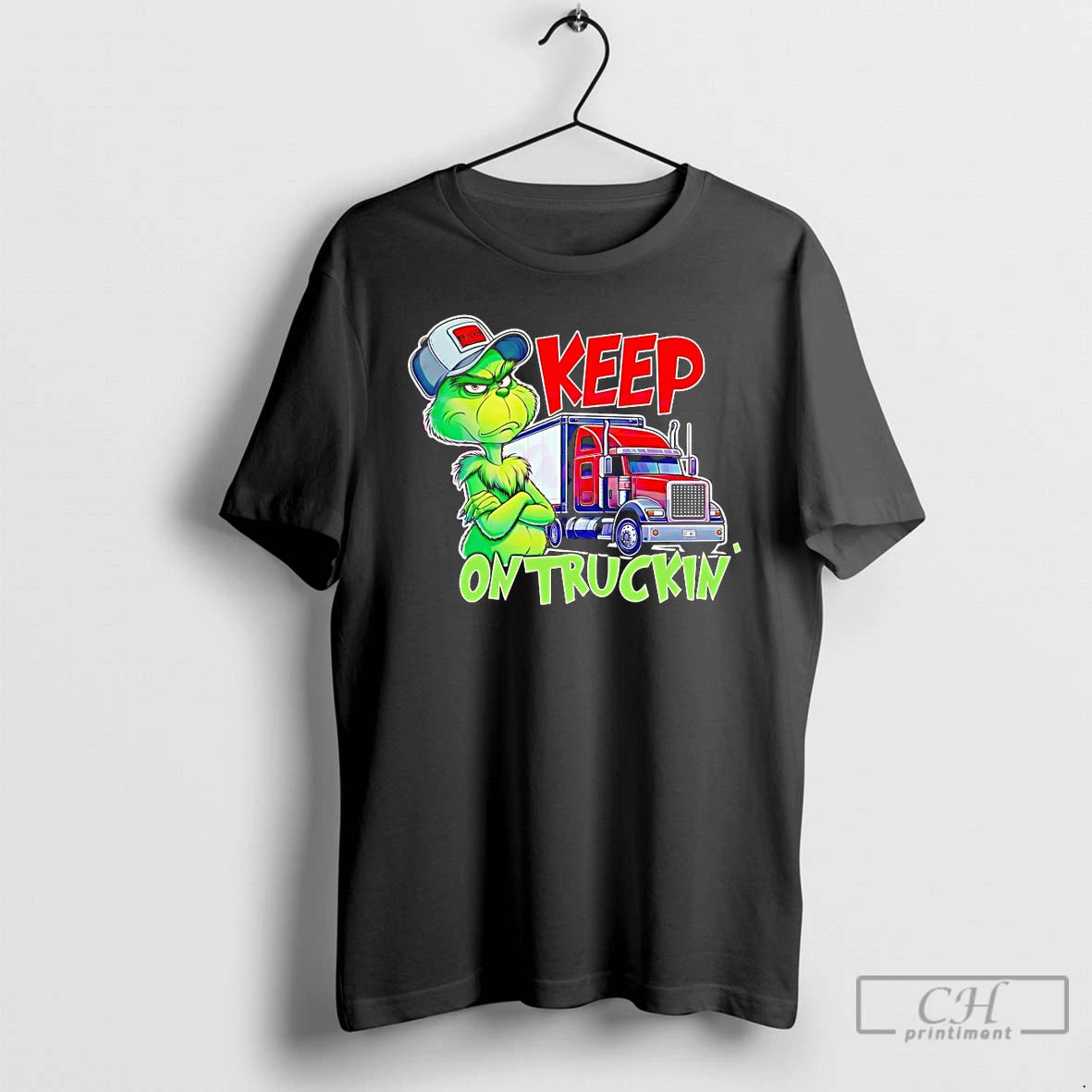 Classic Grinch Truck Driver Keep On Truckin Christmas T Shirts Hoodie Sweatshirt | PurePodTees.com
