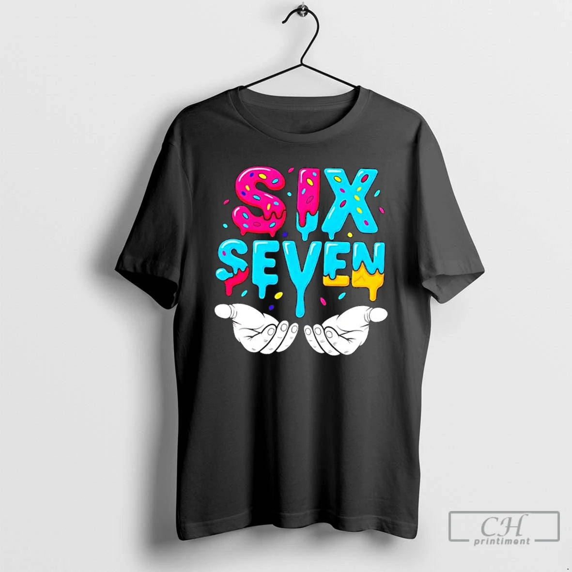 Classic Hand Hold Six Seven Ice Cream Drip 6 7 T Shirts Hoodie Sweatshirt | PurePodTees.com