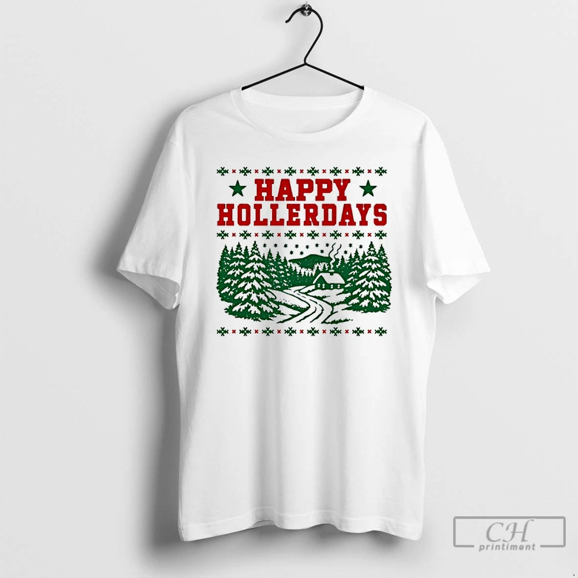 Classic Happy Hollerdays Christmas Shirt Hoodie Sweatshirt | PurePodTees.com