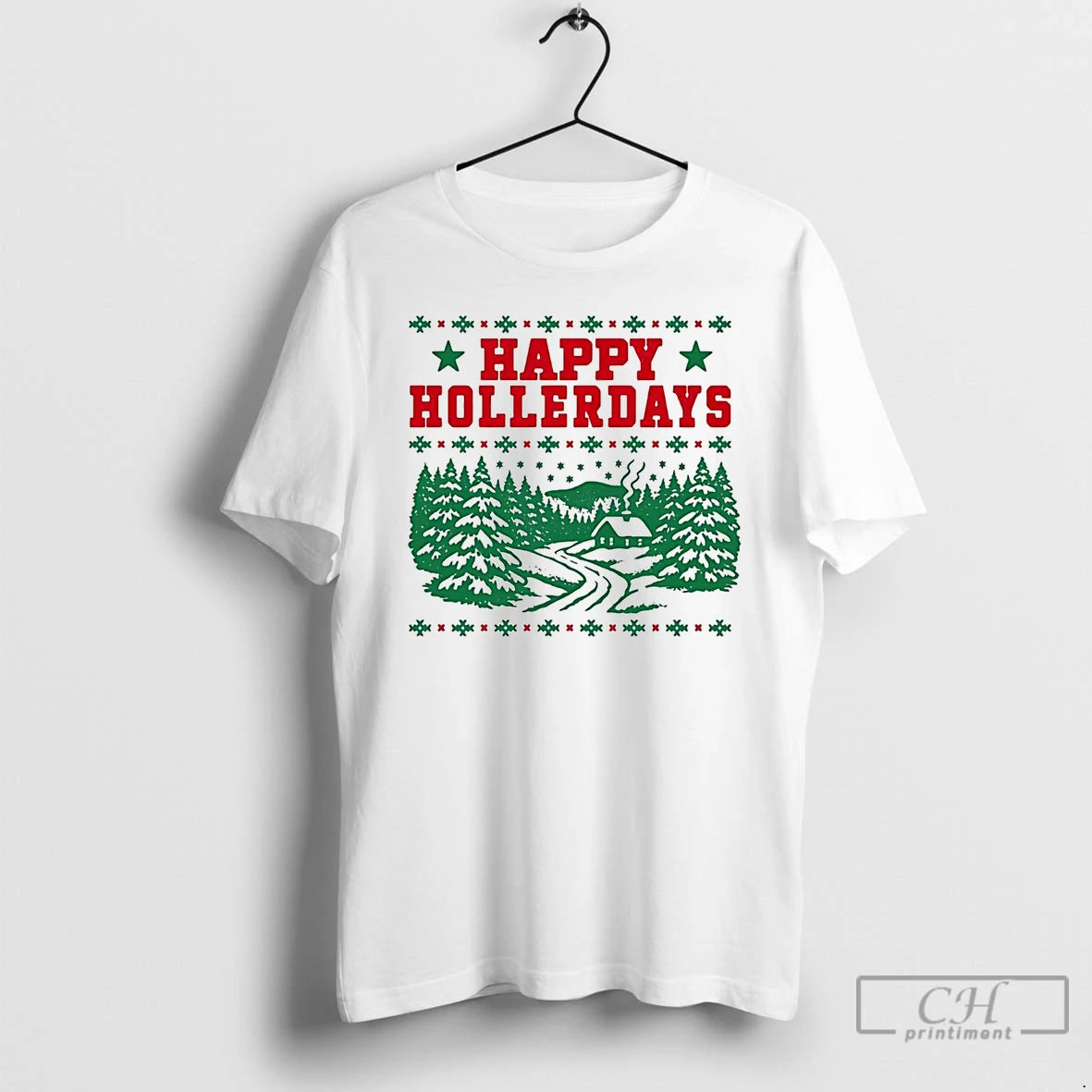 Classic Happy Hollerdays Holly Christmas Shirt Hoodie Sweatshirt | PurePodTees.com