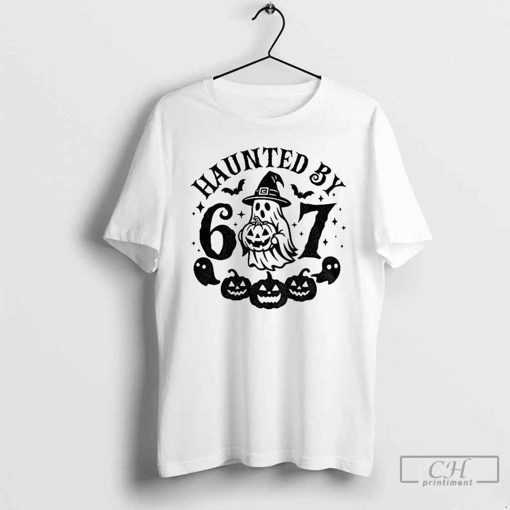 Classic Haunted By 67 Funny Spooky Halloween Ghost T Shirts Hoodie Sweatshirt | PurePodTees.com