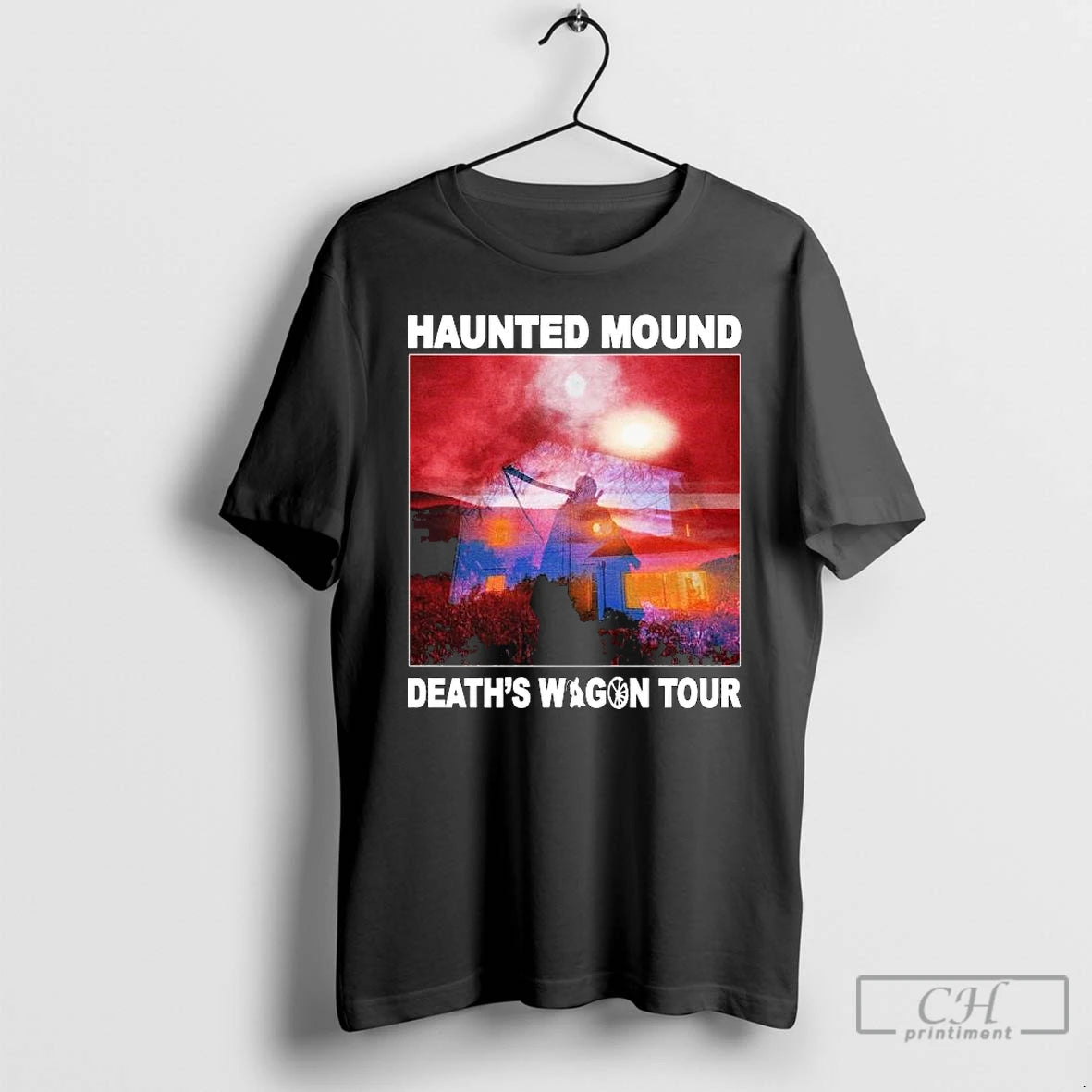 Classic Haunted Mound Deaths Wagon Reaper Long Sleve T Shirts Hoodie Sweatshirt | PurePodTees.com