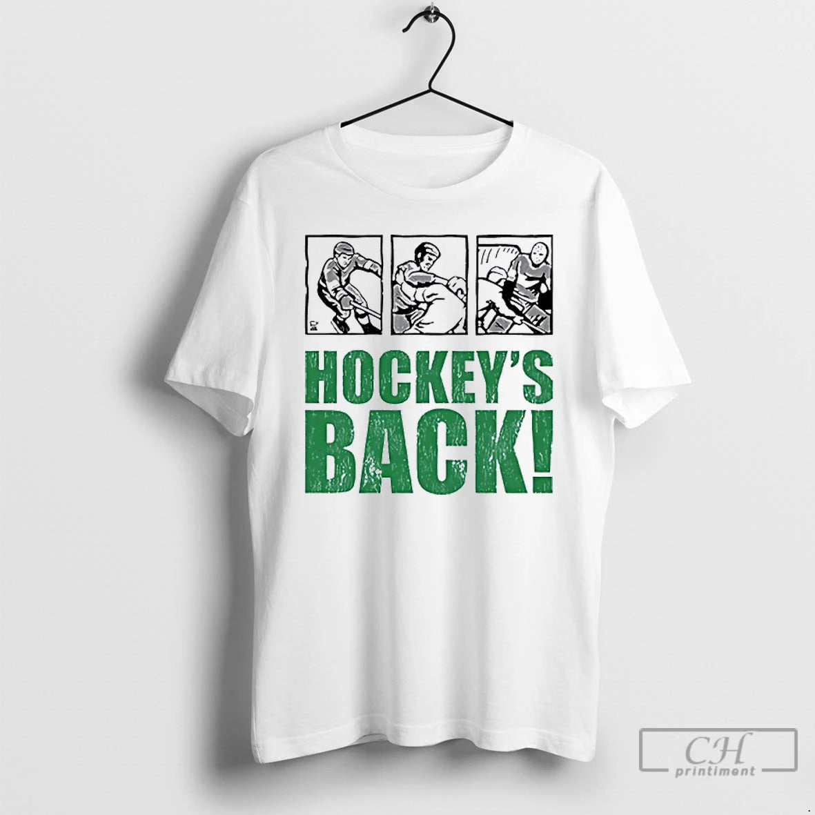 Classic Hockeys Back Three Picture T Shirts Hoodie Sweatshirt | PurePodTees.com