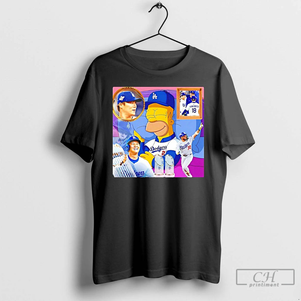 Classic Homer Simpson X Los Angeles Dodgers World Champions 2025 T Shirts Hoodie Sweatshirt | PurePodTees.com