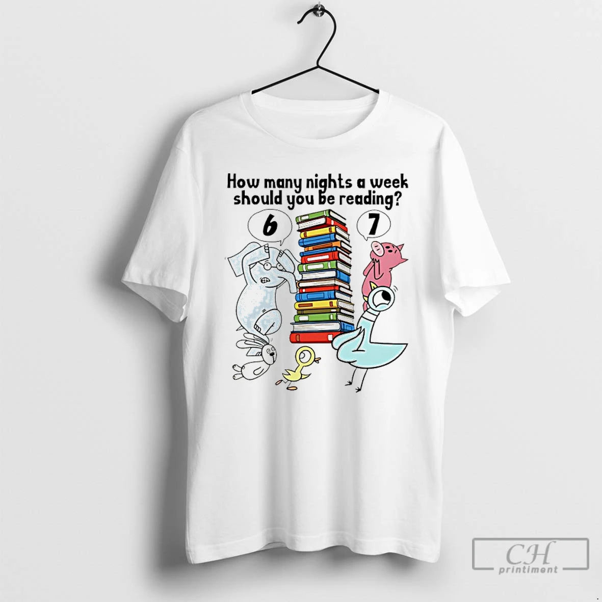 Classic How Many Nights A Week Should You Be Reading 6 7 Pigeon Elephant Piggie Shirt Hoodie Sweatshirt | PurePodTees.com