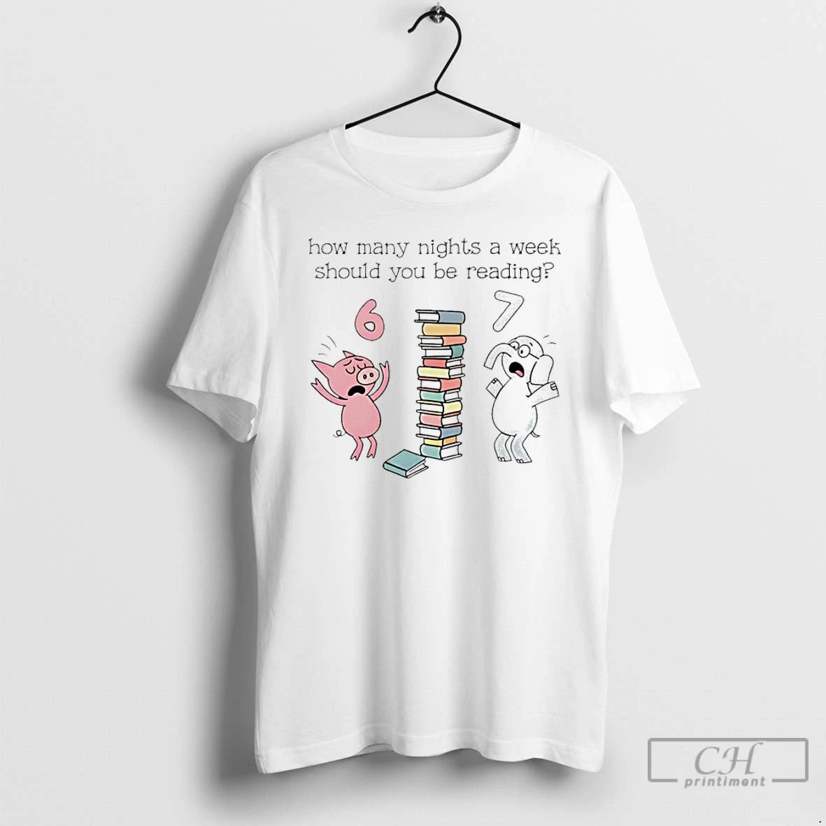 Classic How Many Nights A Week Should You Be Reading 6 7 Pigeon Elephant Shirt Hoodie Sweatshirt | PurePodTees.com