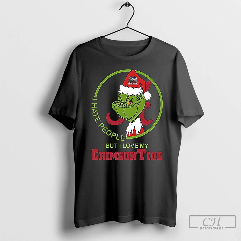 Classic I Hate People But I Love My Crimson Tide Grinch Alabama T Shirts Hoodie Sweatshirt | PurePodTees.com