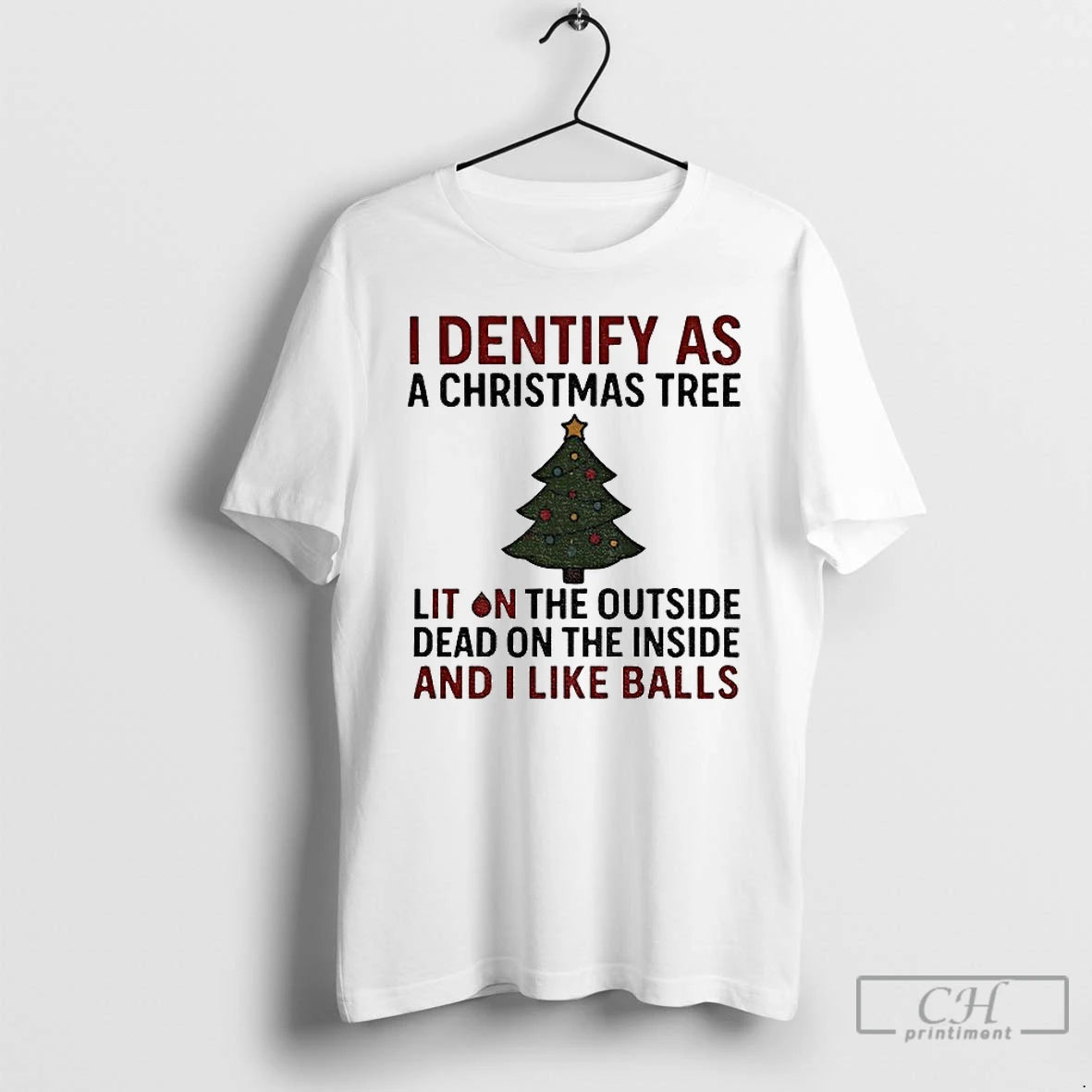 Classic I Dentify As A Christmas Tree Lit On The Outside Dead On The Inside Shirt Hoodie Sweatshirt | PurePodTees.com